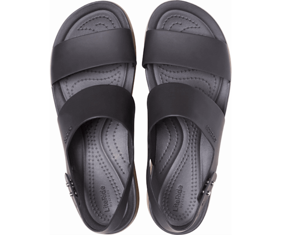 Crocs Brooklyn Low Wedge Pour Femme Noir-champignon