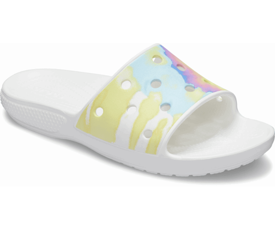 Claquette Graphique Crocs Classic Tie-dye Blanc-multi