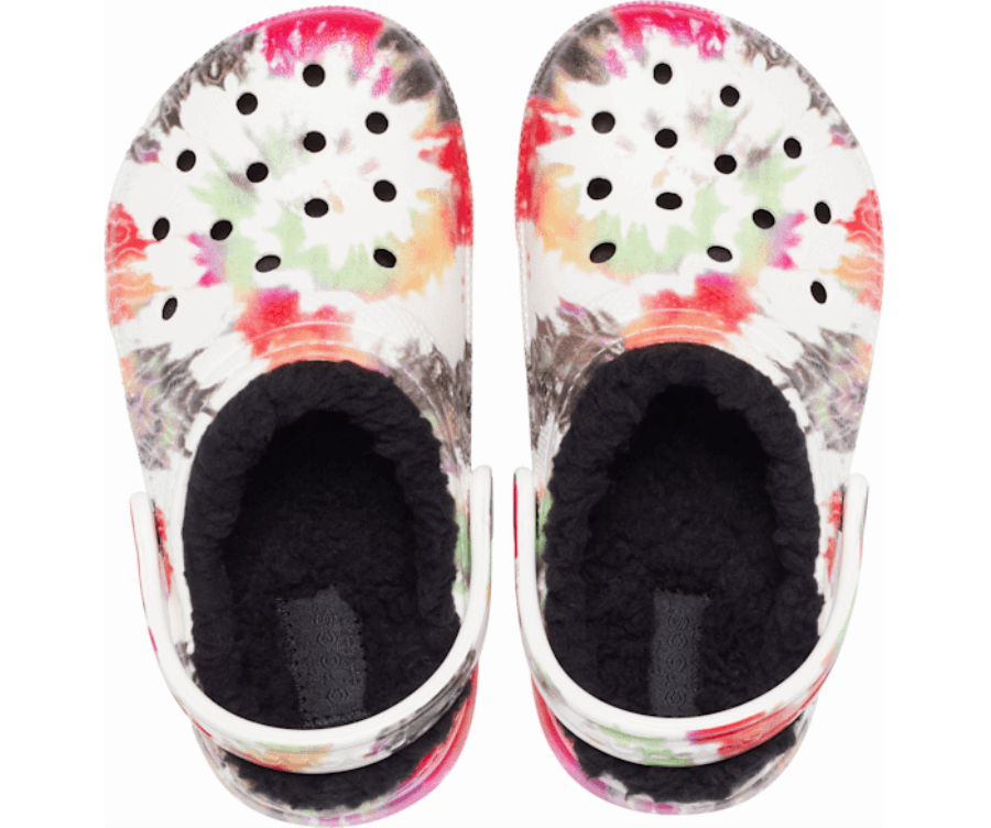 Sabots Crocs Classiques Doublés Tie-dye Graphiques Pour Enfants Noir-multi
