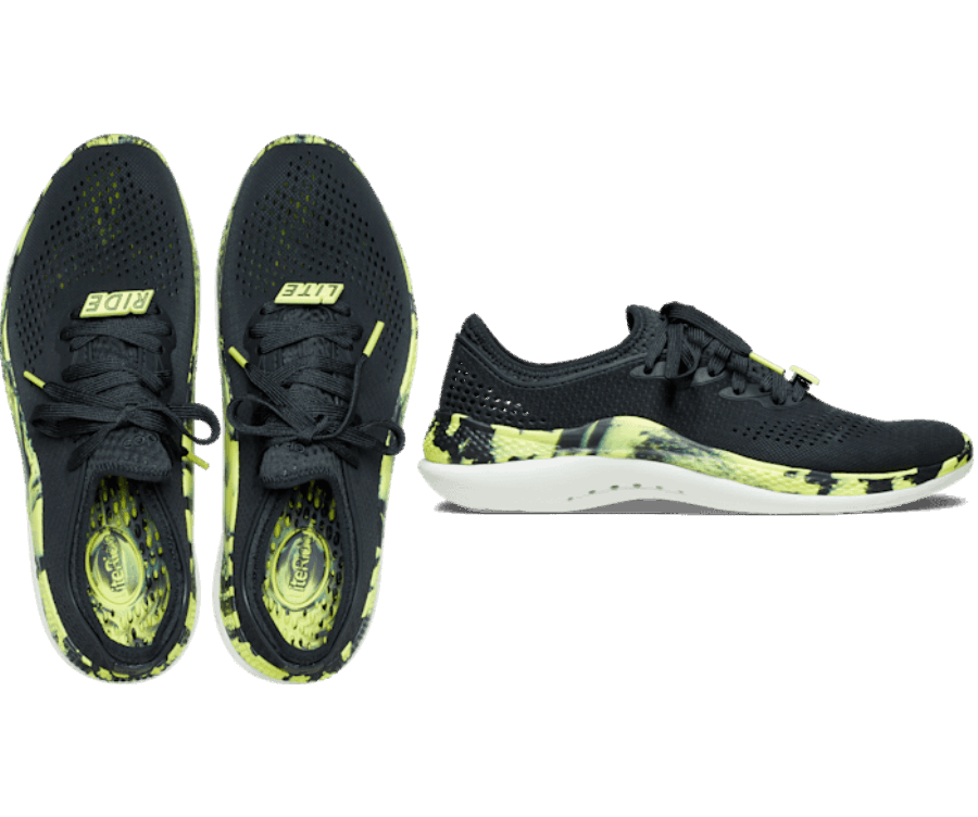 Crocs Men's Literide 360 ​​marbré Pacer Noir-citrus