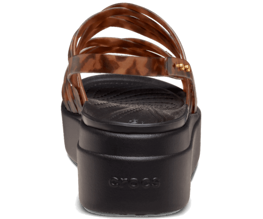 Crocs Brooklyn Tortoise Strappy Low Wedge Moka-noir