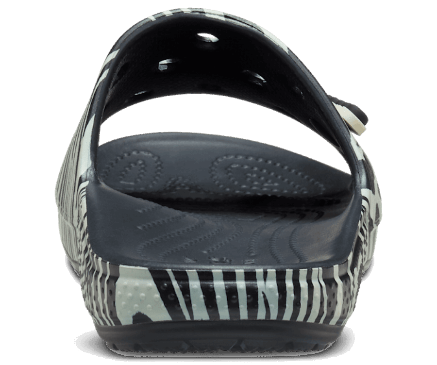 Crocs Classic Animal Remix Slide Noir-zèbre Imprimé