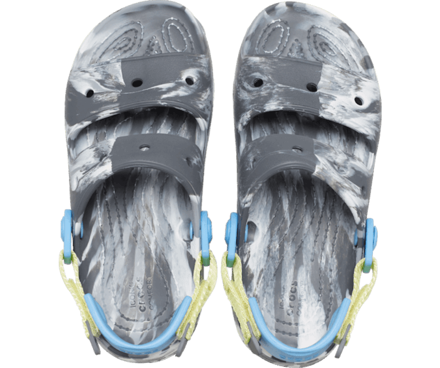 Sandale Crocs Classique Tout-terrain Marbrée Pour Enfant Gris Ardoise