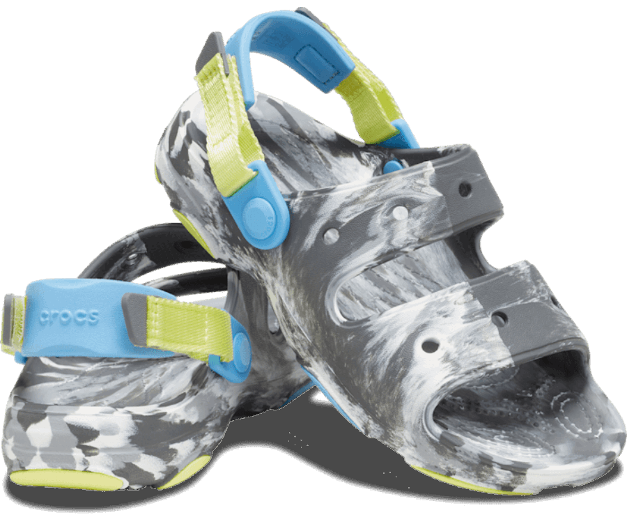 Sandale Crocs Classique Tout-terrain Marbrée Pour Enfant Gris Ardoise
