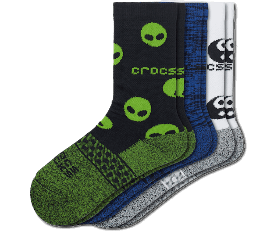 Chaussettes Crocs Kid Crew Easy Icon Lot De 3 Noir-multi