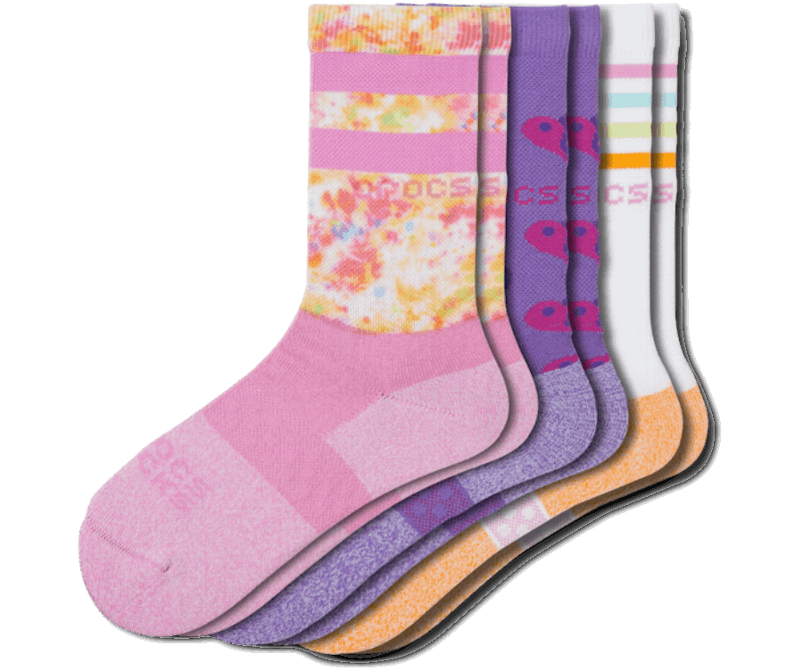 Crocs Chaussettes Enfant Crew Heart Lot De 3 Multi